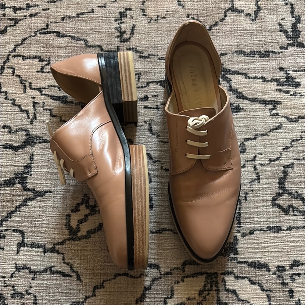 Freda Salvador Nude Leather Loafers